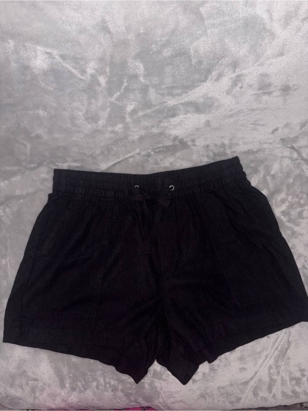 GAP Black Drawstring Linen-Blend Casual Shorts New With Tags - Picture 2 of 9